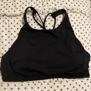 Lululemon FREE TO BE BRA HIGH NECK*LIGHT SUPPORT, A/B CUP- Black